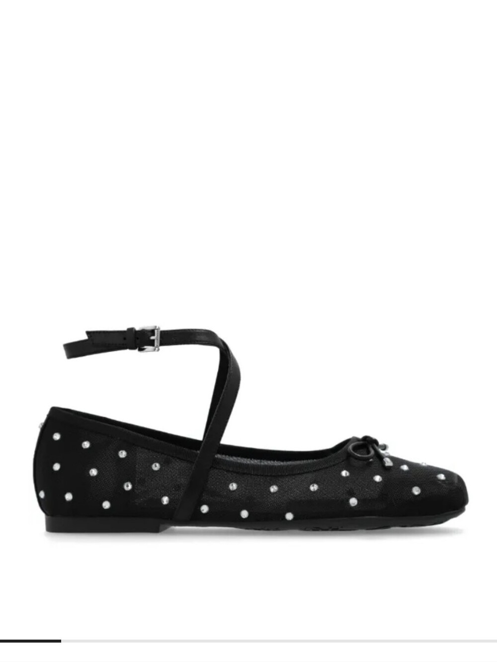Michael Kors Colette Flex Embellished Rhinestone Mesh Ballet Flats Black Sz 6
